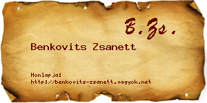 Benkovits Zsanett névjegykártya